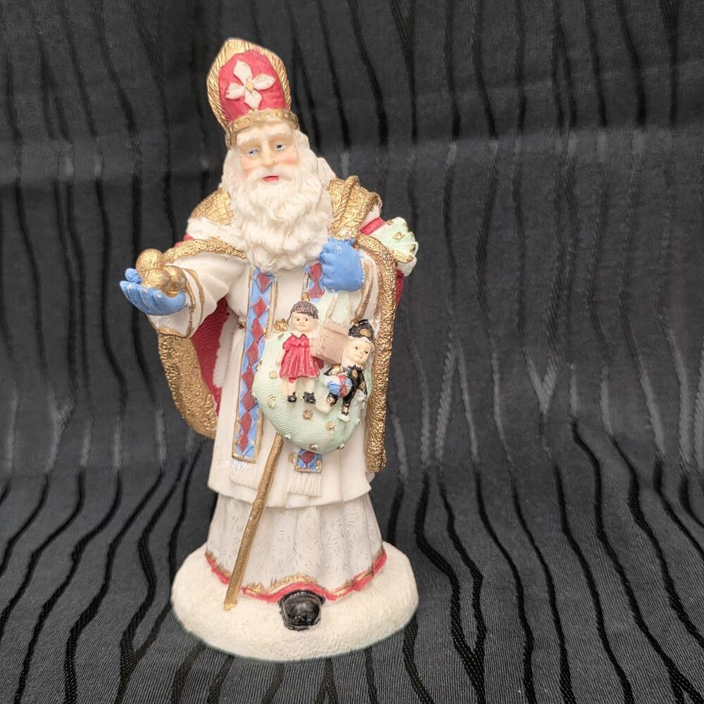 Vintage 1993 Simon Elves St Nicholas Santa Figurine IRS Netherlands Hand Painted